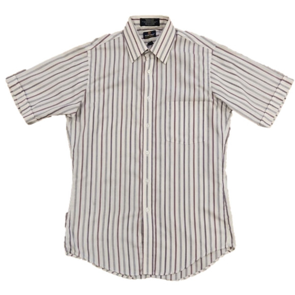 PURITAN Special Edition Red & Blue Stripes Button-Up Shirt - Picture 1 of 6